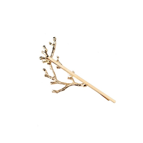 Gold toned tree branch hair clip - Picture 2 of 5